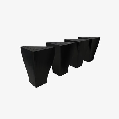 Set 4 Patas Roma Madera 20 Cm Negro